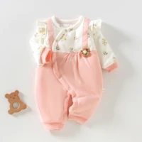 Newborn Baby Butterfly Clothes Pure Cotton Monk-Style Clothing Autumn and Winter Style Seamless Newborn Baby Jumpsuit