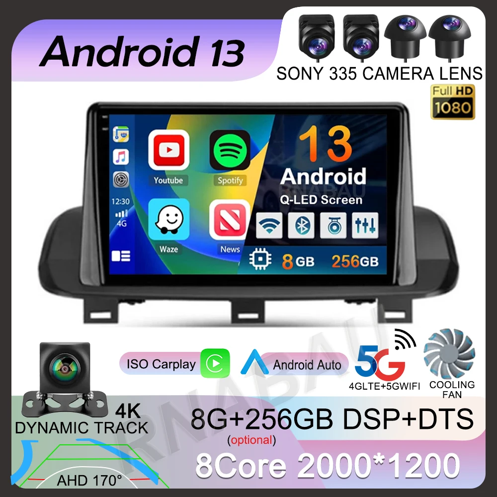 Android 13 Carplay Auto Per Nissan X-Trail Xtrail X-Trail 4 T33 2021 Rogue 3 Iii 2020-2021 Lettore Video Multimediale Autoradio Gps