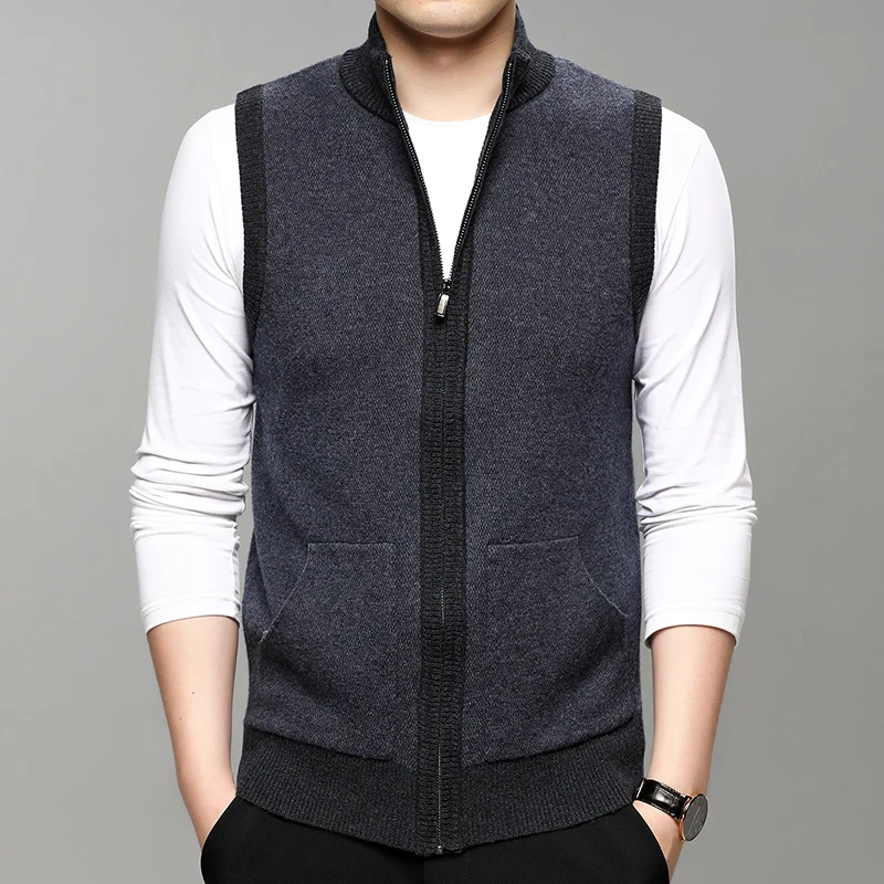 Men's Autumn And Winter Stand Collar Thick Warm Sweater