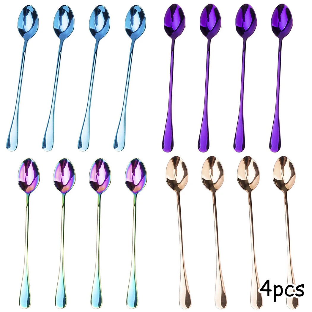 

4 шт./набор, десертные ложки из нержавеющей стали