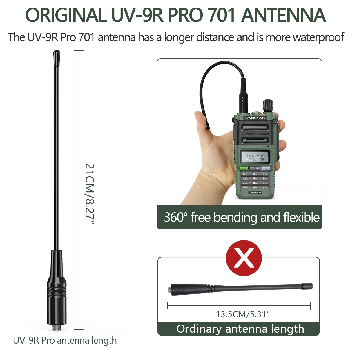 Baofeng UV-9R Pro V2 Waterproof IP68 Walkie Talkie Type-C Charger Vhf Uhf Ham CB Radio 50KM Long Range Upgrade UV-9R Plus 4