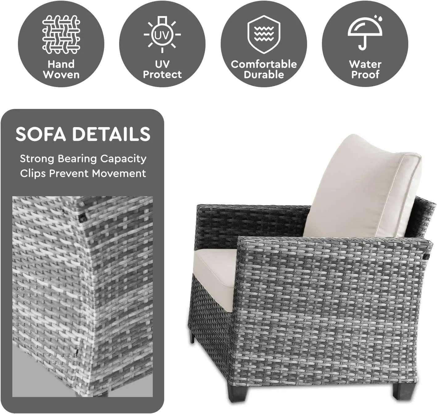 5-Piece Rattan Patio Set 4