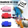 New Skiing Pole Shoulder Hand Carrier Lash Handle Straps Adjustable Buck Hook Loop Protecting Black Nylon Ski Handle Strap Bag 1