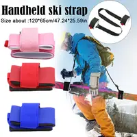 New Skiing Pole Shoulder Hand Carrier Lash Handle Straps Adjustable Buck Hook Loop Protecting Black Nylon Ski Handle Strap Bag 1