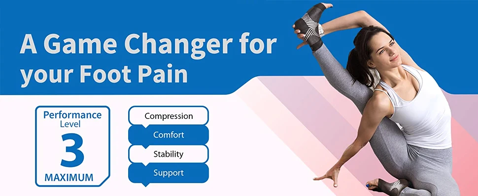 Description Picture 4 of item1Pair Sports Ankle Brace Compression Plantar Fasciitis Socks Sleeves, Foot & Arch Support. Heel Pain, Achilles Tendonitis Relief