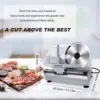 Electric Meat Slicer, 200W Electric Deli Food Slicer with 9” Removable Stainless Steel Blade & Adjustable Thickness Dia 2