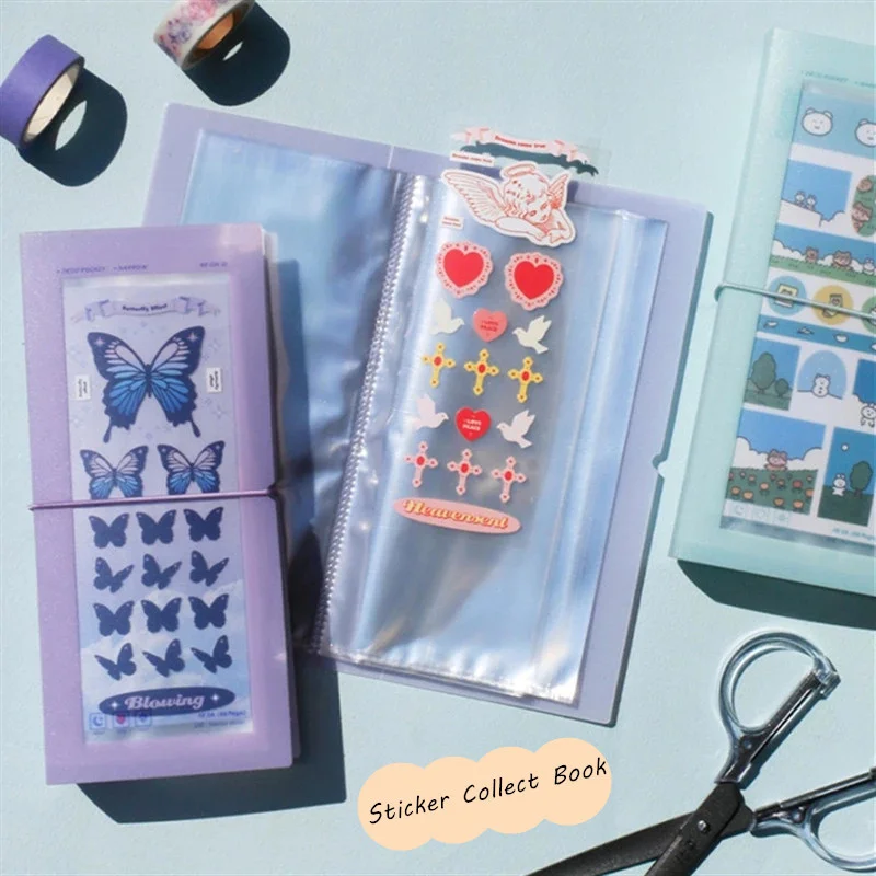 1Pc Double Multifunction30 Slots Stickers Collection Book Transparent Bandage Idol Postcards Storage Book Ticket Sorting Holder
