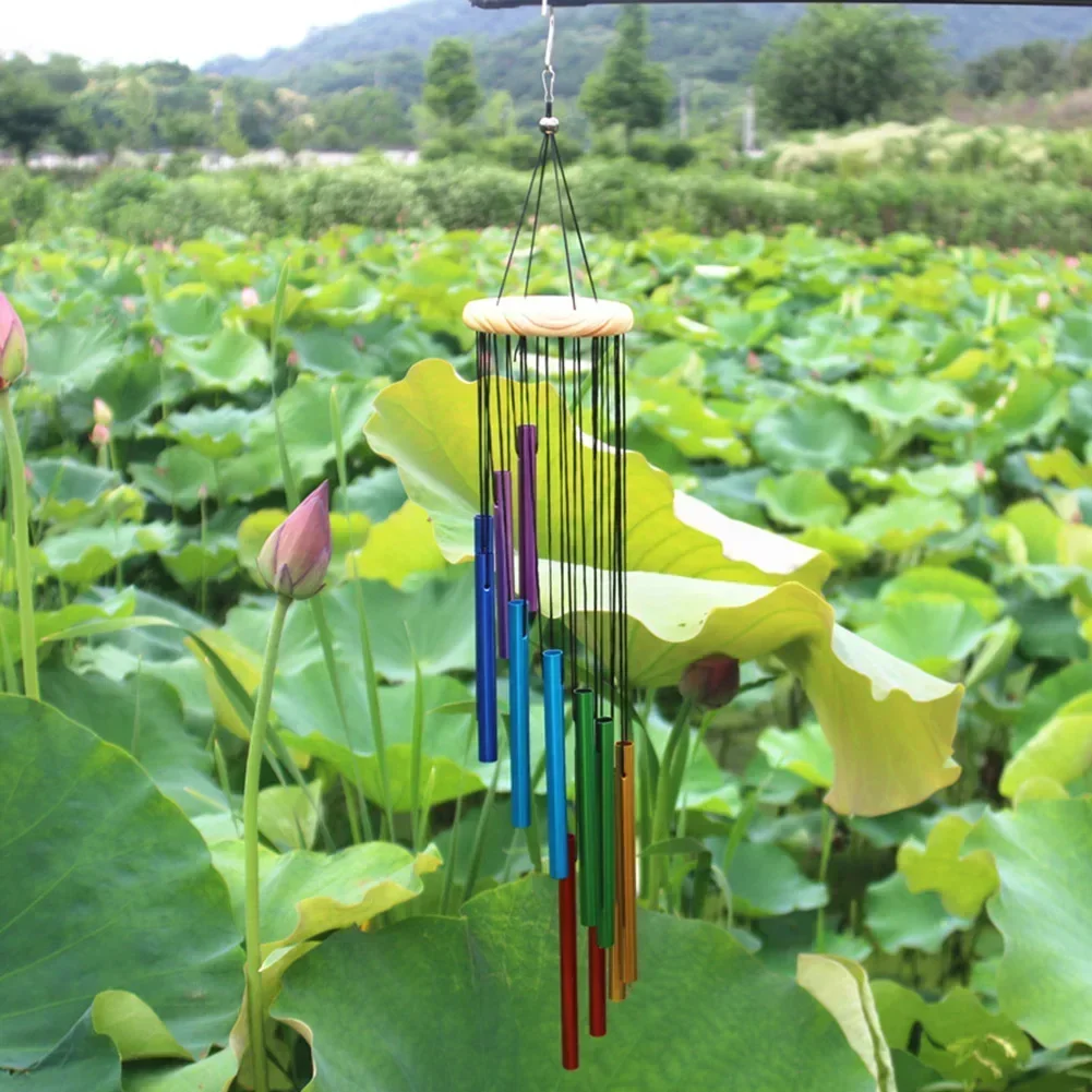 Acheter Cloche à Vent Suspendue, Installation Facile, Ornemental Réutilisable, Unique, 12 Tubes En Aluminium, Carillon éolien, Décoration De La Maison