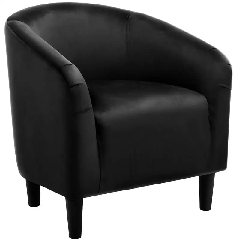 

Club Chair Upholstered Barrel Chair Armchair, Black