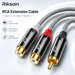 Premium Gold - Plated RCA Y Splitter Cable for Superior Audio Quality (Grey)