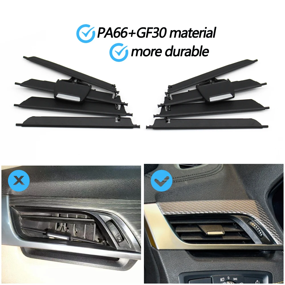 Car Front Dashbpard Air Conditioning Middle Left Right AC Vent Grille Repair Kit For BMW X1 X2 2 Series F48 F49 F39 F45 F46 AC Air Conditioner Vent Grille Air Conditioning Repair Kit