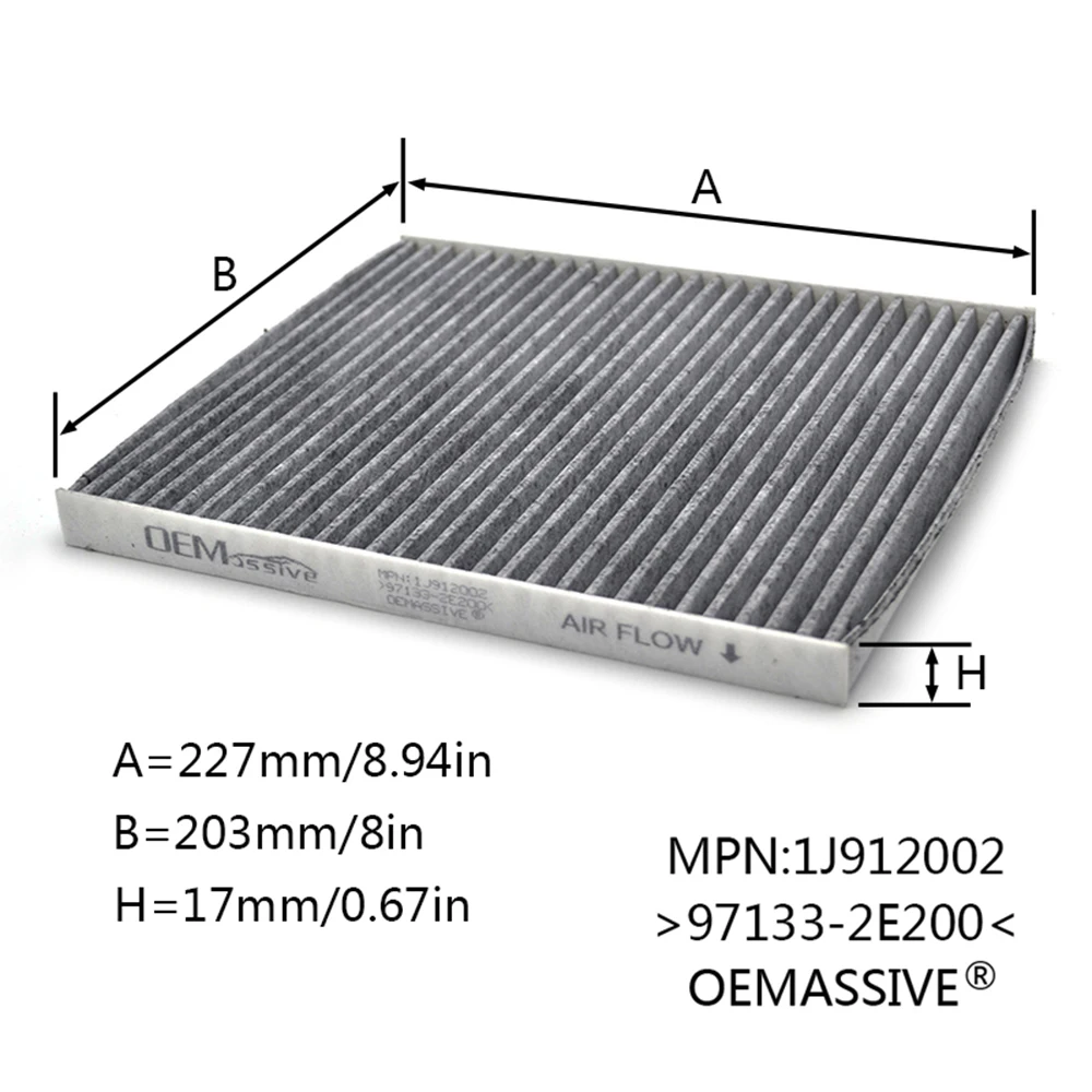 Car Cabin Air Filter Activated Carbon For Hyundai Accent Tucson Veloster Kia Forte Sportage 97133-2E200 97133-2E210 08790-2E200 air filter