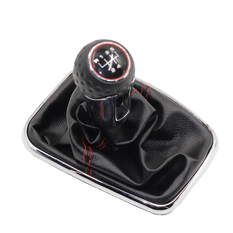 5/6 Speed Gear Shift Knob Lever Shifter Gaitor Boot Pu Leather For Vw