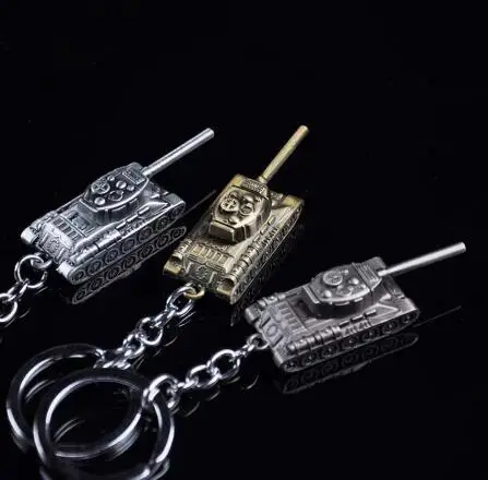 

100PCs 3 Colors World of Tanks Key chain Metal Key Rings For Gift Simulated Tanks Keychain Jewelry Game Key Holder Souvenir