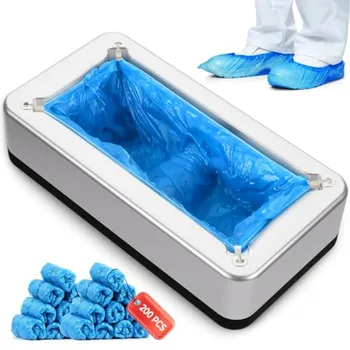 Automatic Shoe Cover Dispenser Machine with 200 Covers for Home Use Maintain Spotless Floors Easily No Bending Required Effortl