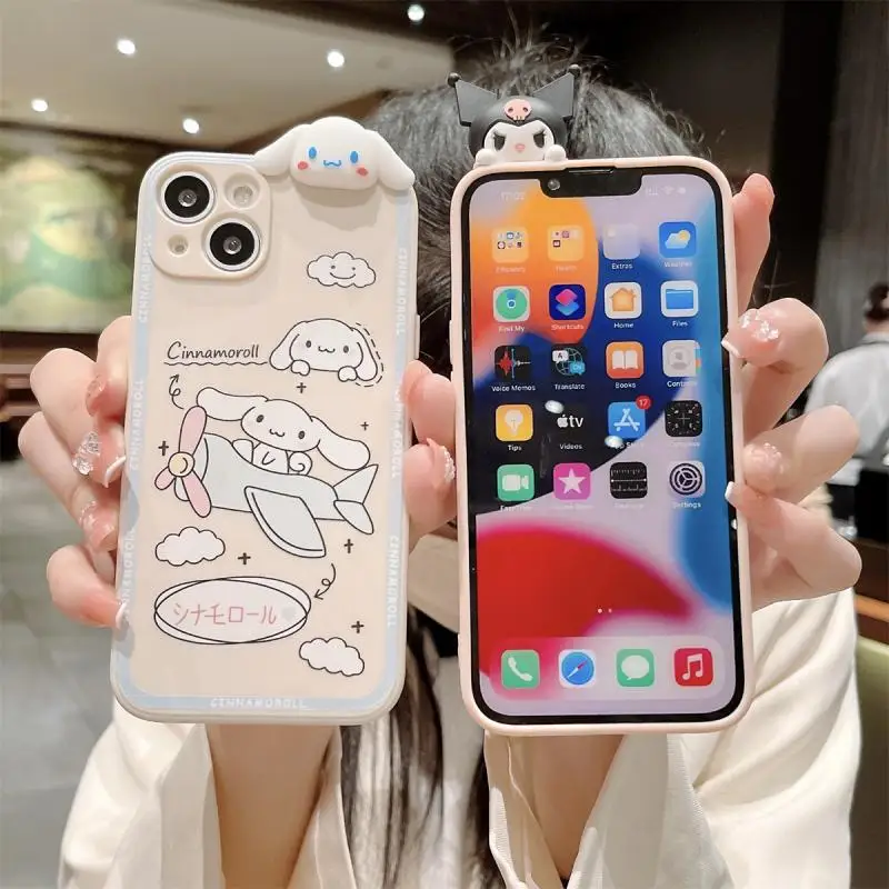 

Sanrio Cinnamoroll чехол для телефона iPhone 14 13 12 11 Pro Max Mini Xs Xr X 8 7 6 Plus мультяшный Kuromi силиконовый мягкий чехол-держатель
