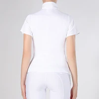 MXLLINA Short Sleeve Equestrian Shirt Women Zipper Horse Riding T-Shirt Sport Breathable T-Shirt Female Equestrian Tops 2