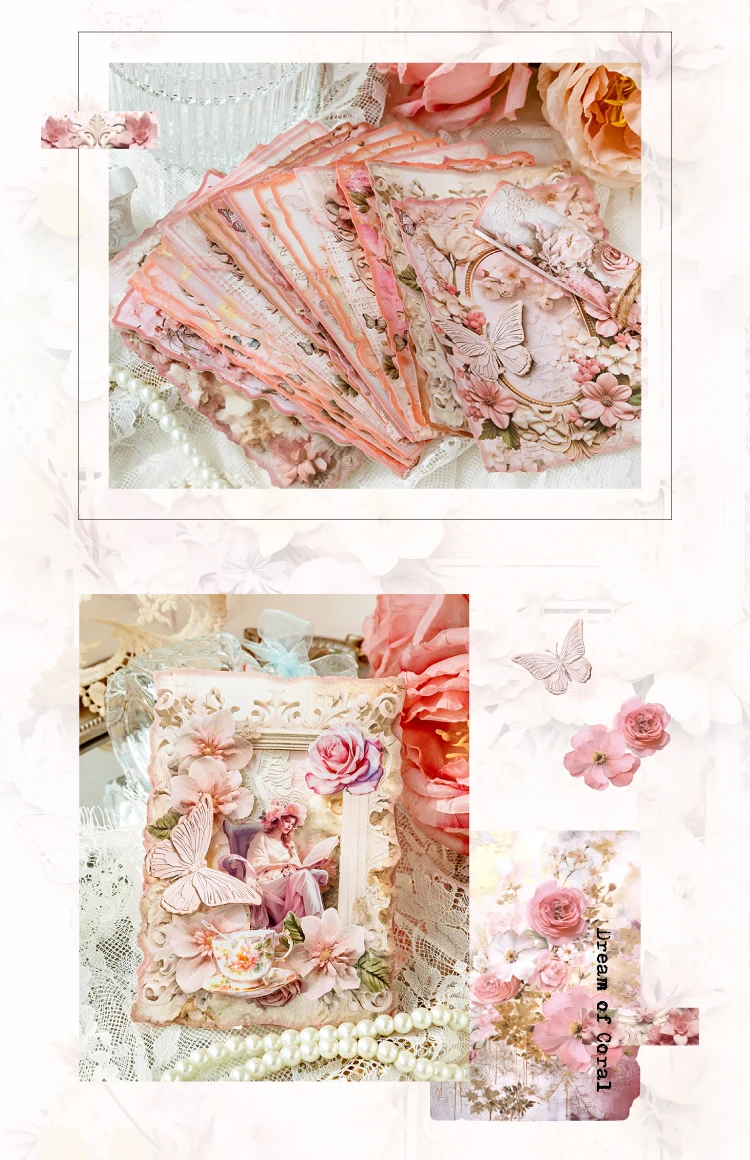 30 Stück Secret Garden Decor Scrapbook Vintage Material Papier Combo Kit DIY Junk Journal Collage Fotoalbum Retro Hintergrundpapier – Detail 7