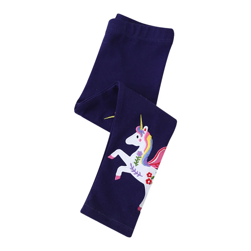 Girls Pants Girls Baby Skinny Pencil Pants Jumping Meters 2-7T Unicorn Embroidery Autumn Spring Full Length