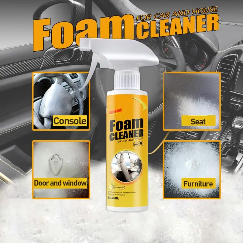 

Car Interior Foam Cleaner Ceiling Leather Seat Cleaner Multipurpose Spray For Car And House Lemon Flavor Practical For Keeping