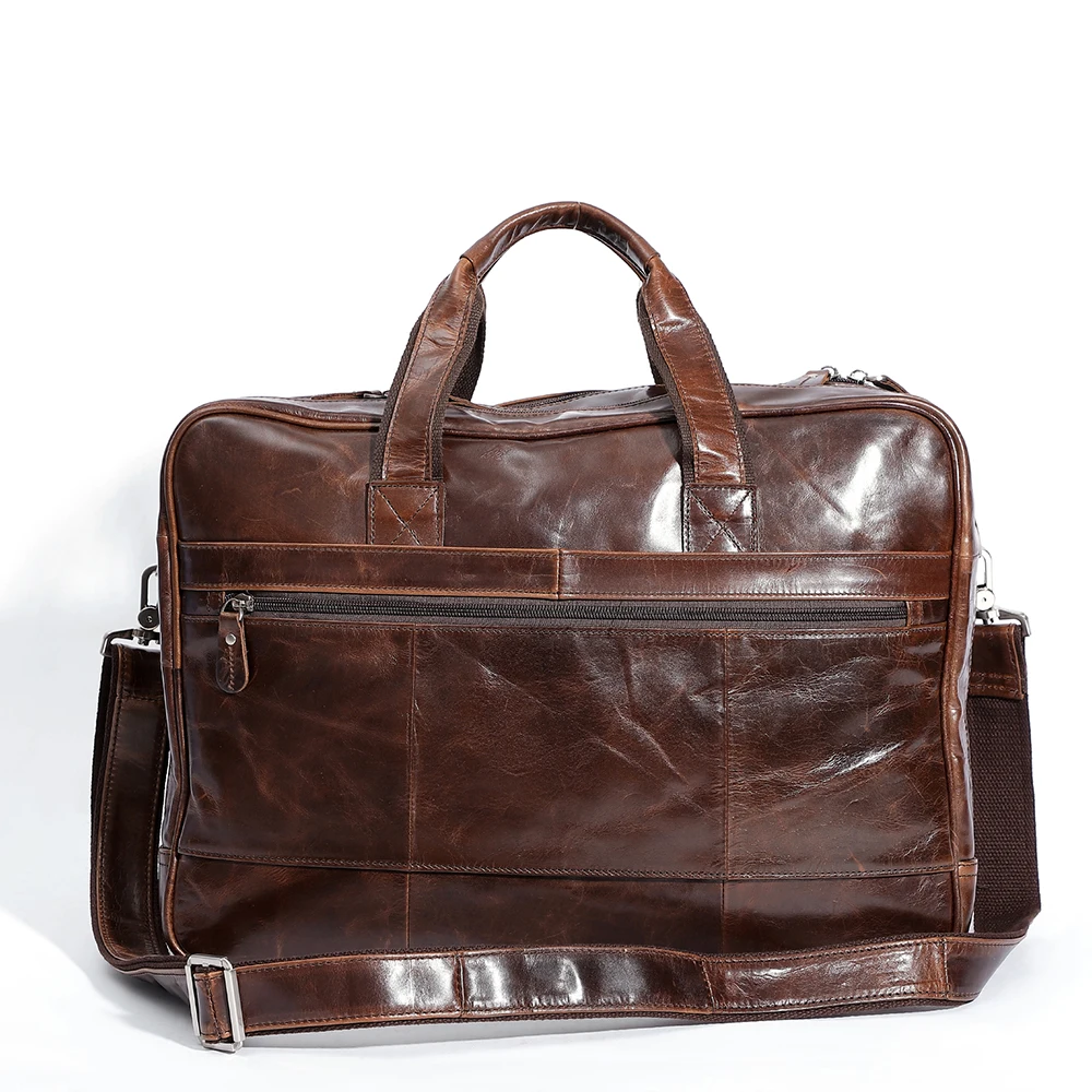 High grade genuine men's large capacity handbag 17 inch business computer case leather briefcase for men