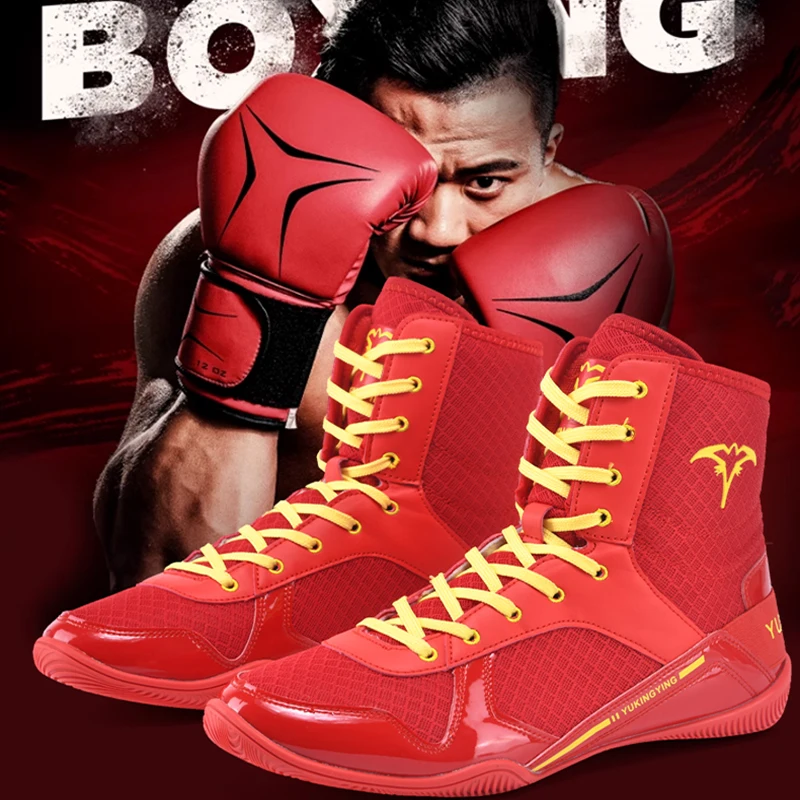 New Men's Wrestling And Boxing Shoes, High Cut, Wear-resistant, Anti Slip, Breathable, Men's Hiking Shoes, Comprehensive Trainin