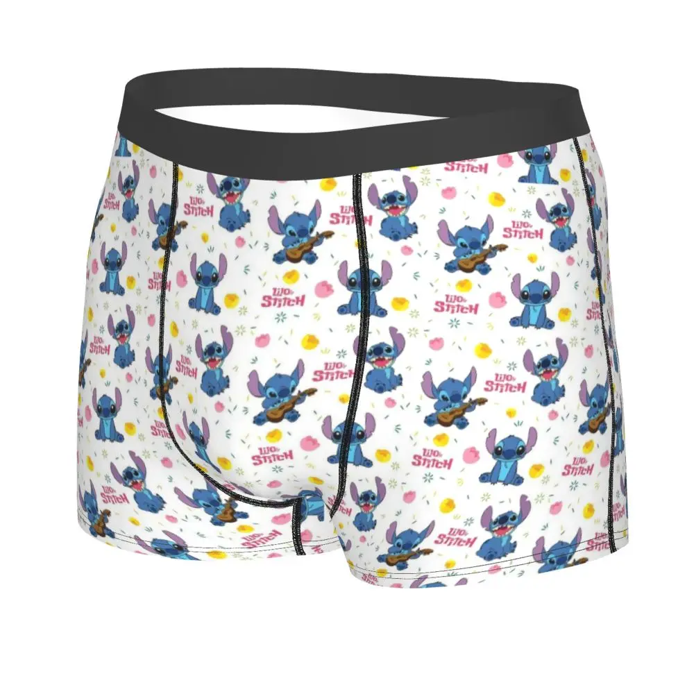 Custom Stitch Lion Cute Boxers Shorts Men's Disney Movie Briefs Underwear Fashion Underpants