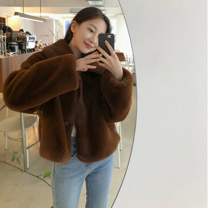 

Autumn and Winter New Fur Coat Women's Short Plush Coat Women's Loose and Thickened Fashion Versatile