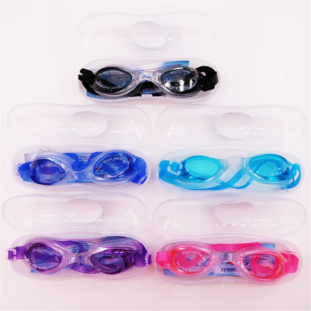 Colorful Adjustable Adults Waterproof Silicone Anti Fog UV Shield Swimming Glasses Goggles Eyewear Eyeglasses