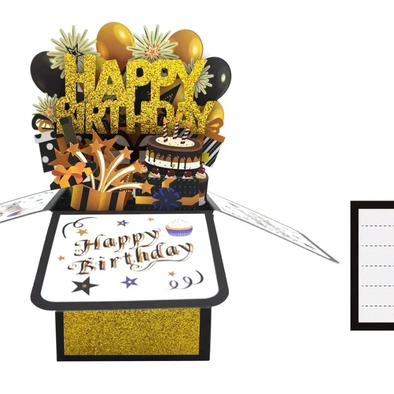 3D Happy Birthday Card Surprise Card Business Children's Gift Wife Husband Birthday Gift Festival Party Supplies Greeting Cards