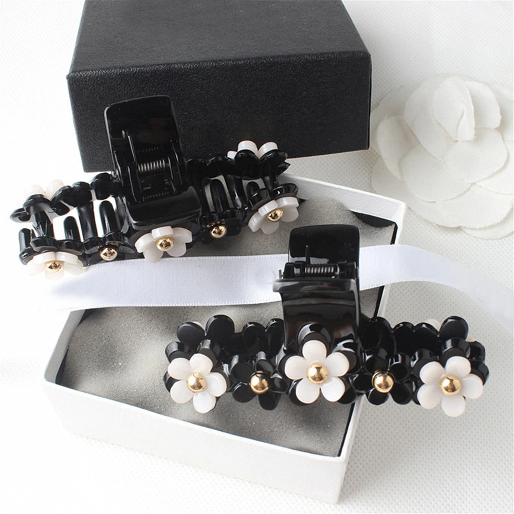 Korea Exquisite Flowers Crab Hair Claws Banana Clips For Women Ponytail Holder Hairpin Girls Barrettes Headwear Hair Accessories