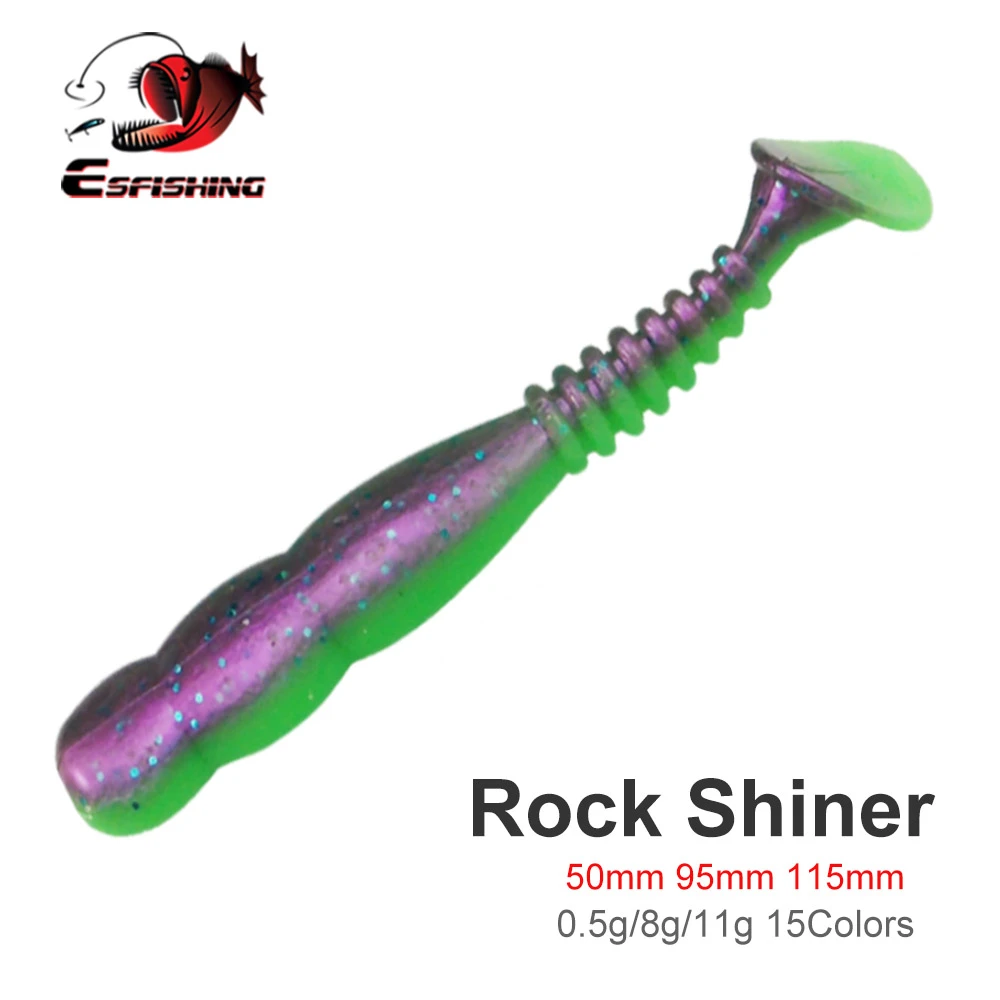 Esfishing Rock Viber Shad 50mm 95mm 115mm Rock Shiner Sea Soft Baits