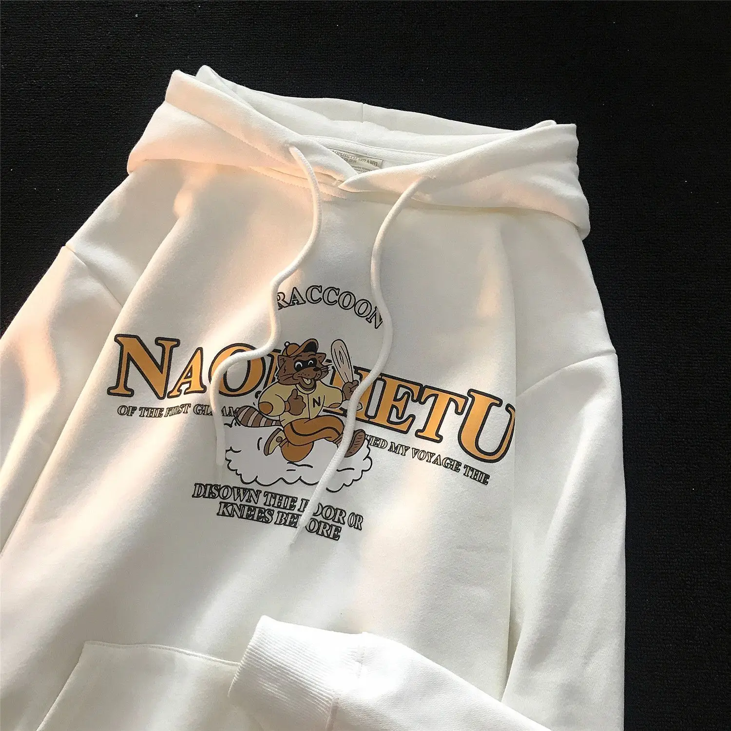 4XL Fun Cartoon Pattern Printing Hooded Sweater Men Women Ins Korean Version Tops All Match Couple Long Sleeved Autumn Winter