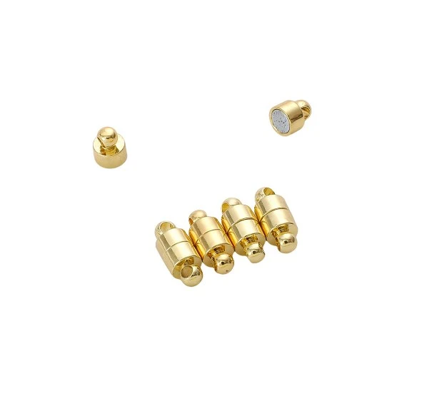 Gold Plated Magnetic Jewelry Clasp, Bullet Shape (12 Pieces)