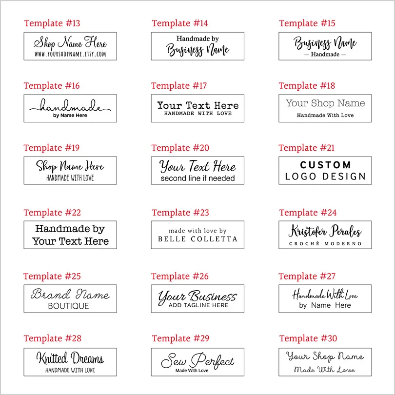 Custom Twill Labels Personalized Brand Organic Cotton Tags one or two lines personalise text Washable Tags 12x60mm