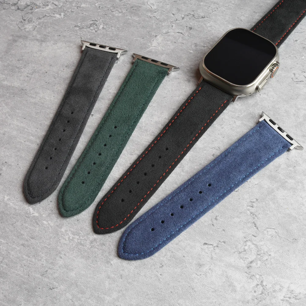 Ymw-alcantara Strap para Apple Ver Band Acessórios Smartver em Couro de Camurça Ultra 49 mm 45 mm 44 mm 41 mm Iver s9 se - Image 6