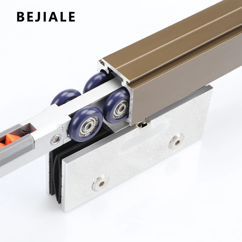 Glass Door Lifting Wheel Bathroom Room Pulley Sliding Door Toilet Two-way Damping Buffer Glass Pulley Moving Track Fittings glass door pulley