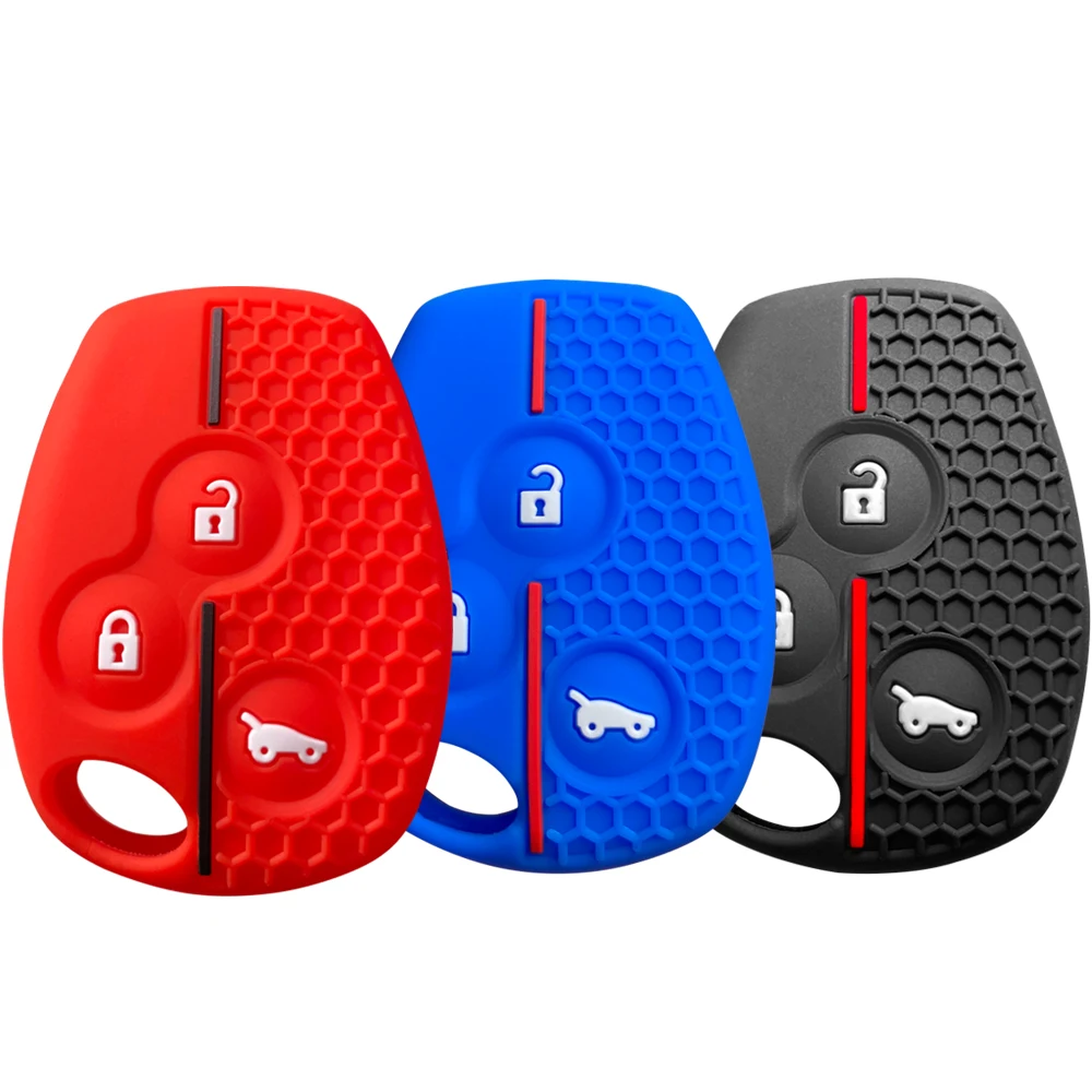 3 버튼 실리콘 탄소 섬유 키 케이스 Fob Renault Traffic Logan 2 Vivaro Primastar Movano Nissan Terrano Benz Smart Fortwo