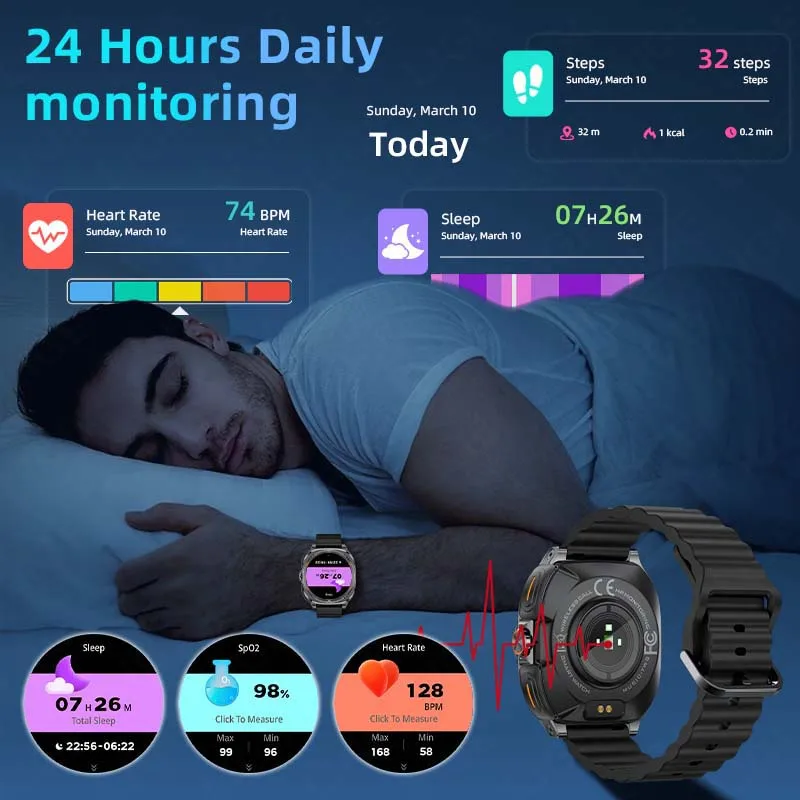 LIGE 2 In 1 TWS Headset Smart Watch 1.53" NFC Men Women Fitness Heart Rate Health Watches Earphone Music Smartwatch 100+ Sports