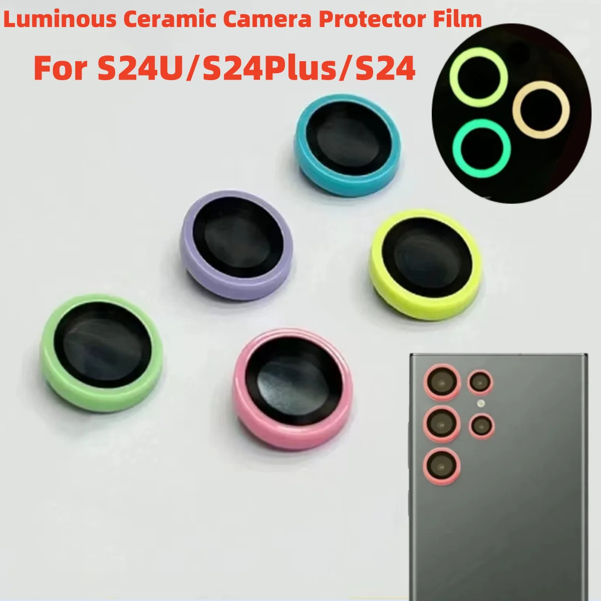 Enhanced Camera Lens Protector with Scratch-Resistant Tempered Glass and Luminous Lens Ring Cover