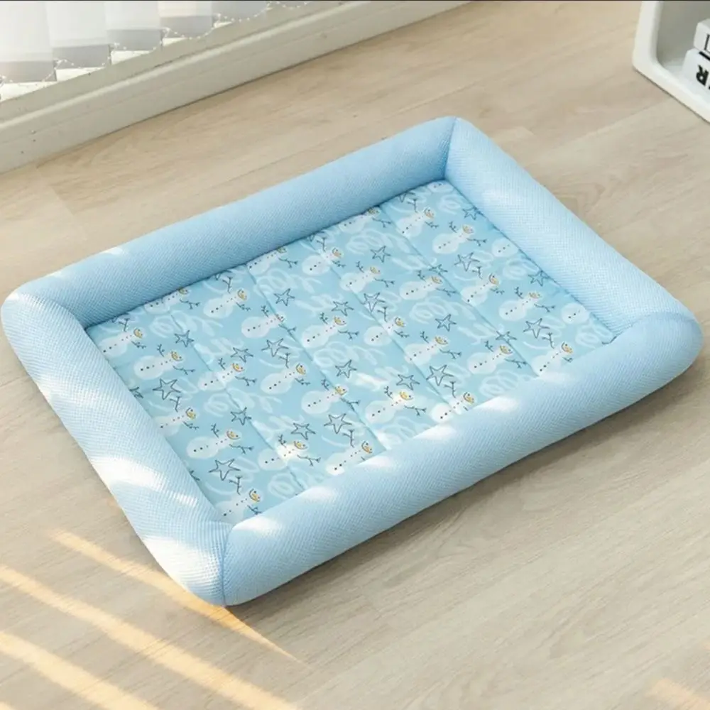 Square Cooling Puppy Bed Breathable Soft Dog Sleeping Pad Neck-protecting Dirt-resistant Pet Cooling Mat for Dogs Cats 3 - Bastet Square Cooling Puppy Bed Breathable Soft Dog Sleeping Pad Neck-protecting Dirt-resistant Pet Cooling Mat for Dogs Cats 3
