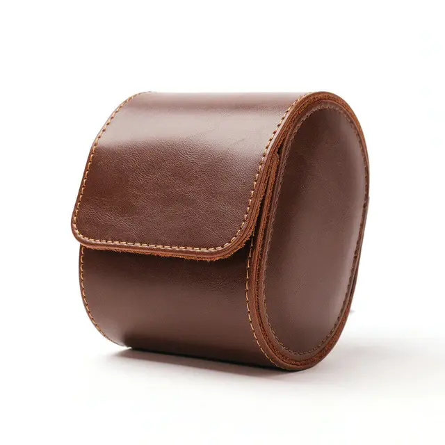 Boîte de montre unique à 1 grille, fentes en cuir Pu Vintage, support Flexible, montre à Quartz mécanique pour hommes de rangement de voyage d'affaires 2