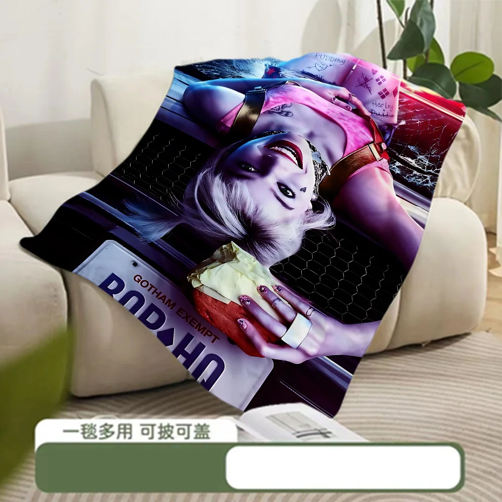 Printed Blanket Picnic Blanket Cartoon Harleys Quinns Warm Blanket Soft and Comfortable Home Travel Birthday Gift 3