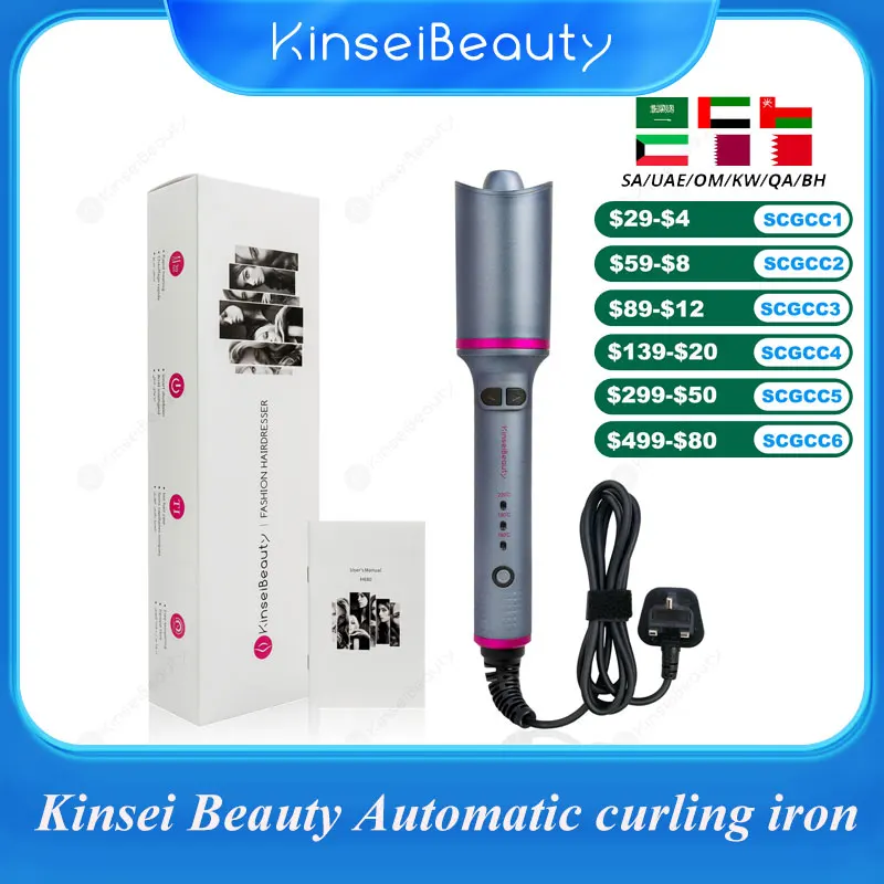 

Автоматическая Плойка для завивки, вращающаяся профессиональная плойка, инструменты для укладки, керамические волнистые завивки волос, волшебные бигуди, пляжные волны