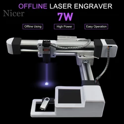 Routeur à bois 7000MW, fraiseuse Laser 155MM x 175MM, surface 3W 7W, graveur CNC, Machine à graver, outil de travail du bois 