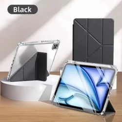 Elegant Leather Shockproof Tablet Case with Pen Holder and Y - Folding Design for MatePad 11.5 2024 (Black)