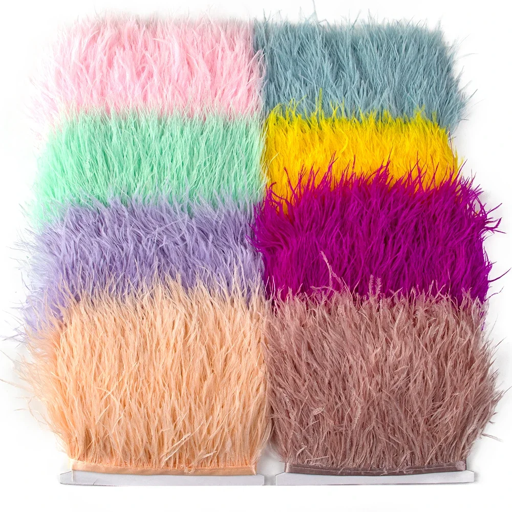 

1 Meter Natural Ostrich Feathers Trim Fringe 8-10cm Decoration for Party Wedding Dress Clothes Sewing Accessory Crafts Plume