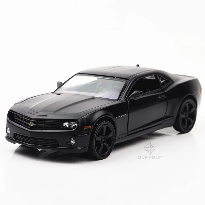 

1/36 Camaro Alloy Diecast Car Model Toy 2 Doors Opened Pull Back Matte Black Cars Birthday Gifts For Children Adult Collections