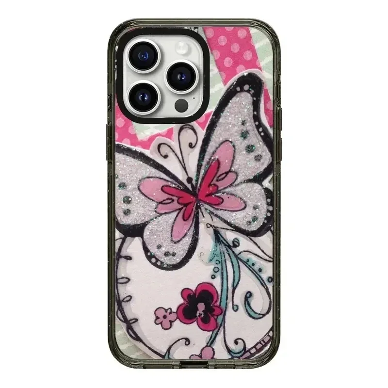 

Butterfly 2.0 Acrylic Black Border iPhone 11 12 13 15 14 Pro Max Protective Case, Fits iPhone 15 Pro Max