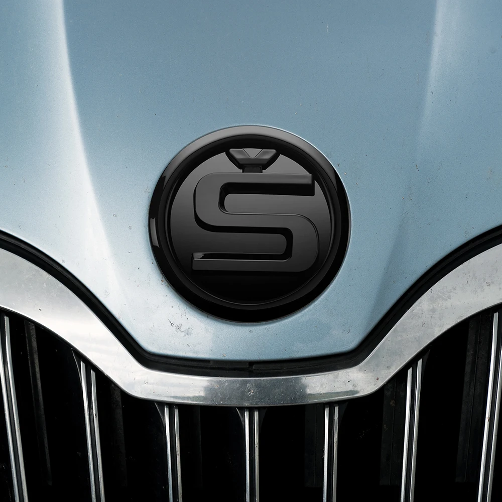 Badge For Skoda Hood Sticker 110mm Black S Emblem For SKODA ENYAQ SUPERB OCTAVIA KAMIQ KODIAQ FABIA SCALA Skoda Sticker